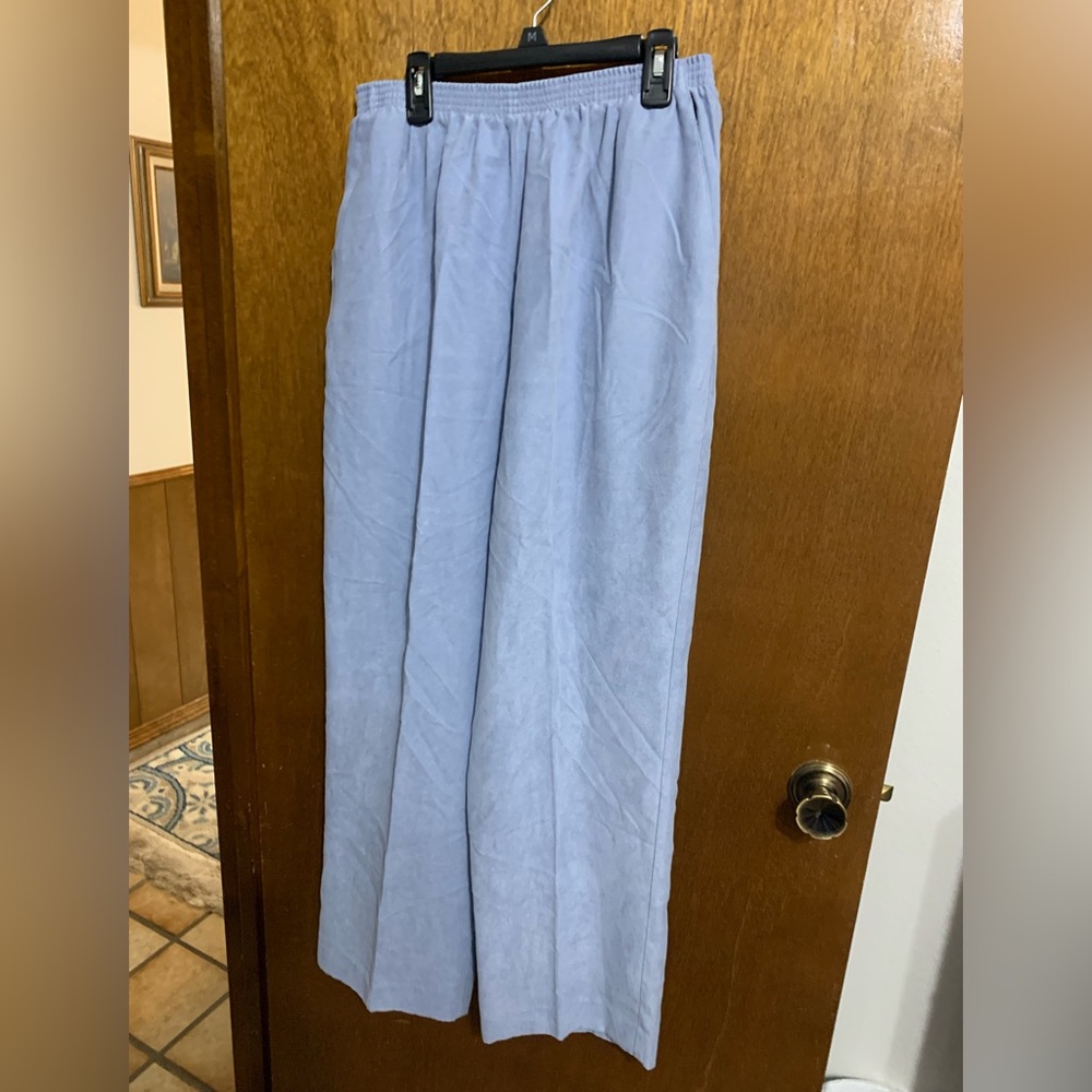 Light blue microsuede pants.  Size 14.  Alfred Dunner brand.